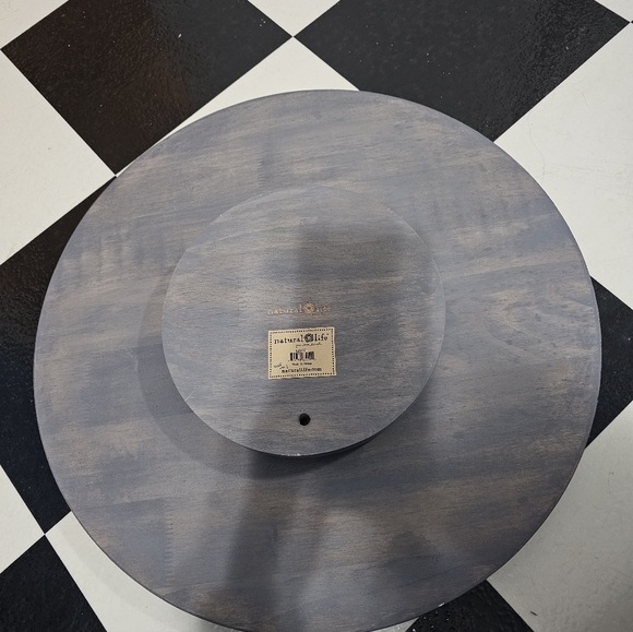 New Natural Life Handpainted Colorful Floral Lazy Susan Charcuterie Board Wooden - Picture 3 of 4